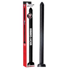 HOSED Ribbed Hose 19 - consolador anal con ventosa (negro)