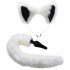 TAILZ - Plug Anal con Cola de Zorro y Diadema (Negro y Blanco)
