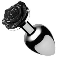 Booty Sparks Black Rose - plug anal aluminio (plata-negro)