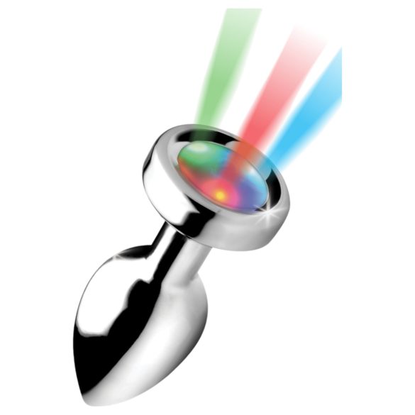 Booty Sparks - plug anal con luz - pequeño (plateado)