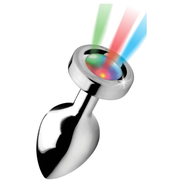 Booty Sparks - plug anal luminoso mediano (plata)