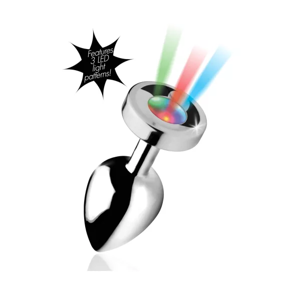 Booty Sparks - plug anal luminoso - grande - plateado