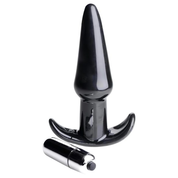 Frisky Smooth - plug anal vibrador - silicona negra