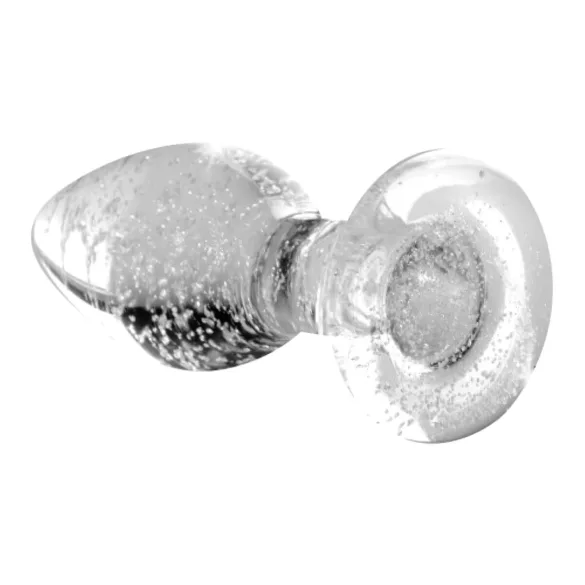 Booty Sparks Glow in the Dark S - plug anal de vidrio (transparente)