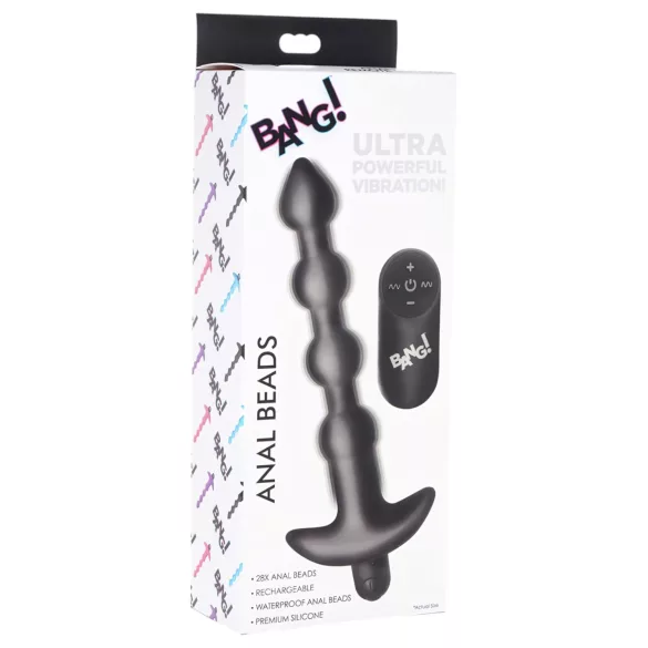 Bang! - vibrador anal recargable con radio (negro)