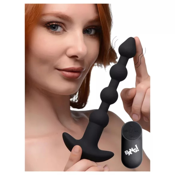 Bang! - vibrador anal recargable con radio (negro)