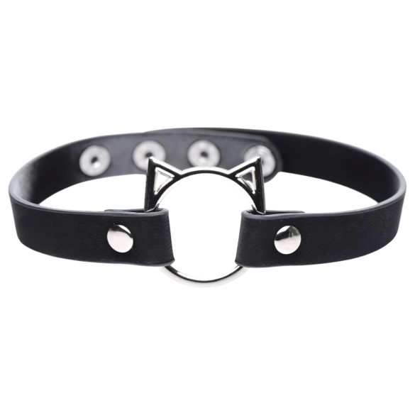 Master Series Gatita Traviesa - collar con anillo de cabeza de gato (negro)