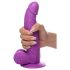 XR Brands POP - dildo con ventosa y testículos - 19 cm (púrpura)