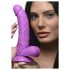 XR Brands POP - dildo con ventosa y testículos - 19 cm (púrpura)