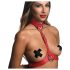 Arnés corporal rojo con cuello - M/L