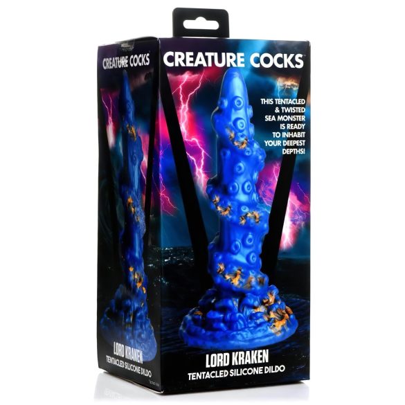Creature Cocks Kraken - dildo tentáculo espiral - 21cm - dorado azul