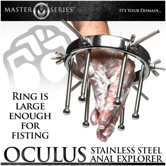 XR Brands Oculus - dilatador anal de acero inoxidable - color plata
