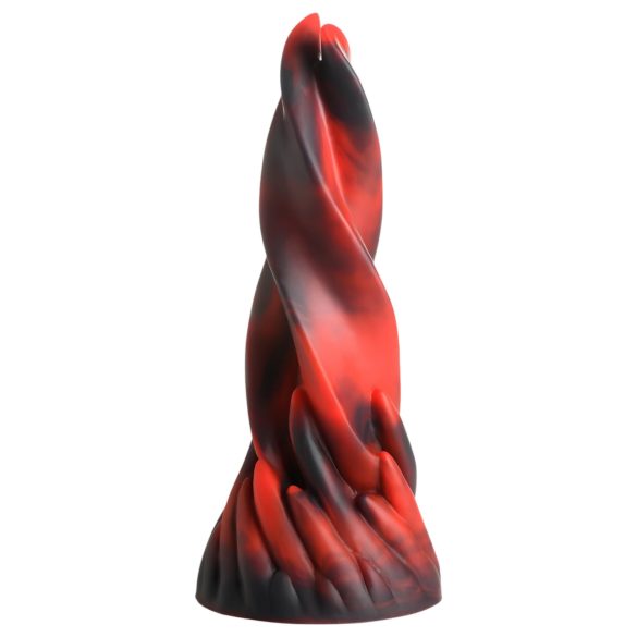 Dildo de silicona retorcida - 19 cm (rojo)