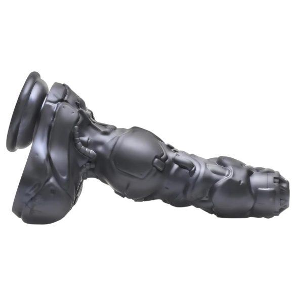 XR Brands Cyborg cock - vibrador empujador masculino con mando - plata