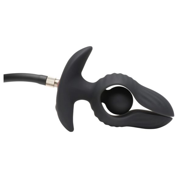 XR Brands - plug anal vibrador inflable - silicona negro