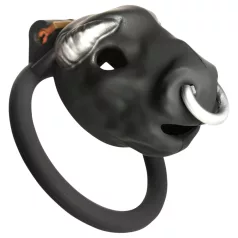   Master Series Bull - jaula para pene con cabeza de toro (negra)
