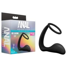 Platinum Placer Anal - Dildo con Anillo Vibrador (Negro)