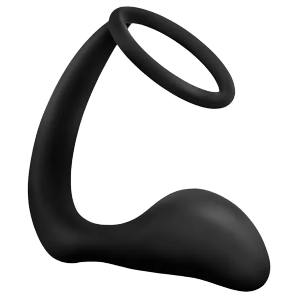 Anal Adventures Platinum - dildo anal con anillo para pene - silicona negra