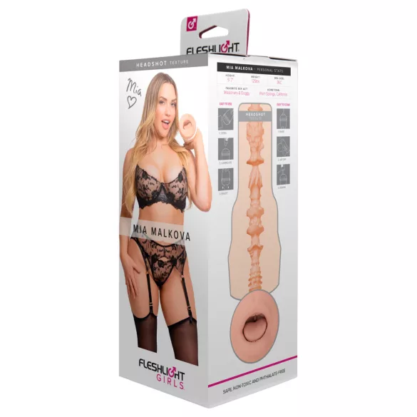 Fleshlight Mia Malkova - masturbador boca realista - color piel