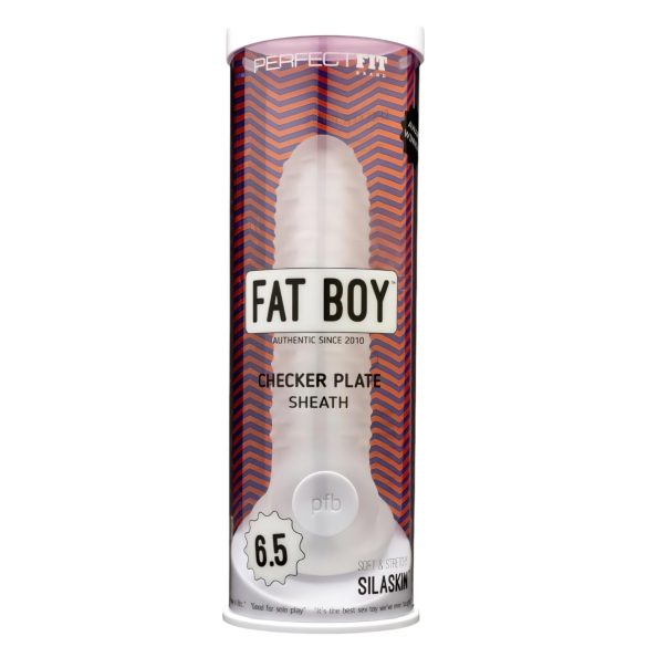 Fat Boy Checker Box - funda para pene (17cm) - blanco