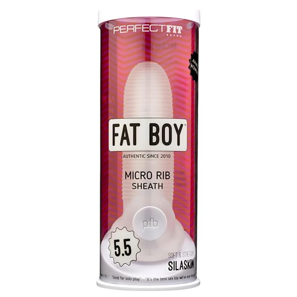 Fat Boy Micro Ribbed - funda para pene (15cm) - blanco