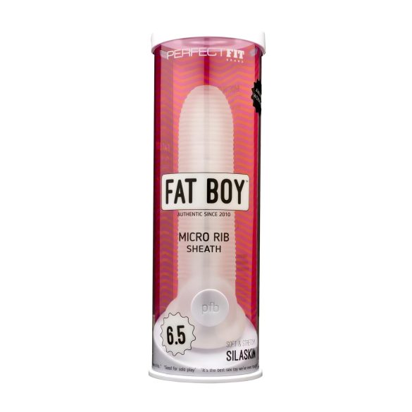 Fat Boy Micro Ribbed - funda peniana (17cm) - blanca