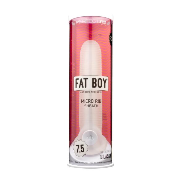 Fat Boy Micro Ribbed - funda pene (19cm) - blanco