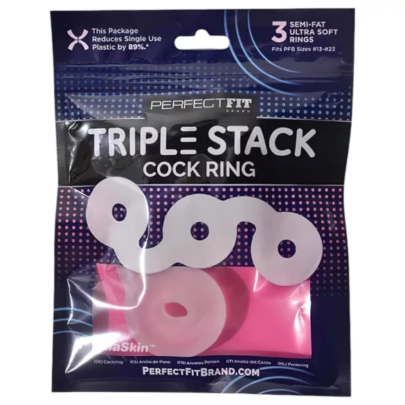 Perfect Fit Triple - anillo para pene set de 3 - silicona blanca