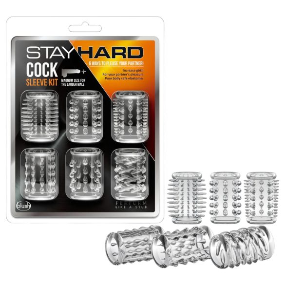 Stay Hard - juego de anillos para pene transparentes (6 uds)