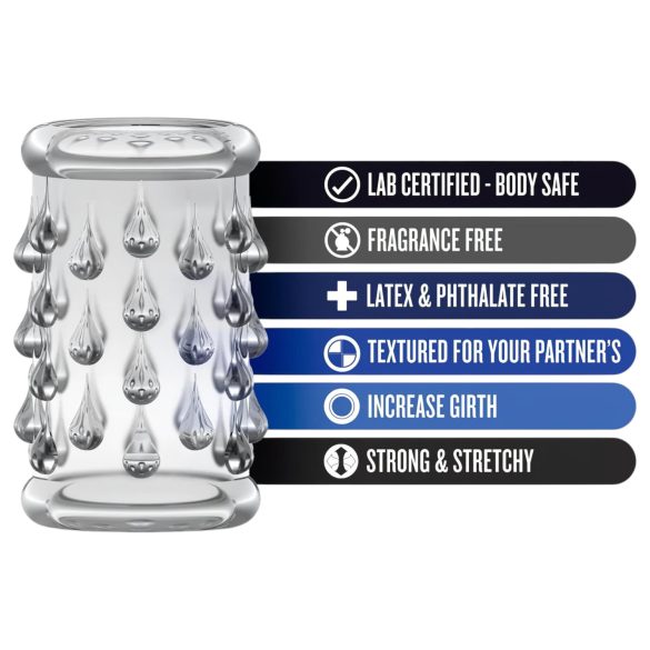 Stay Hard - anillo para pene con bolas - silicona transparente