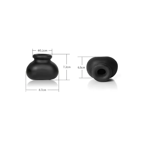 Perfect Fit - Anillo escrotal y extensor - silicona negra