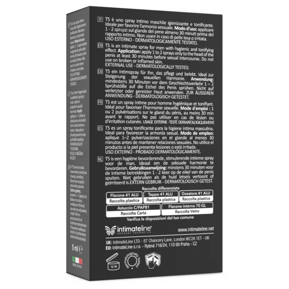Intimateline T5 - espray retardante para hombres (5 ml)
