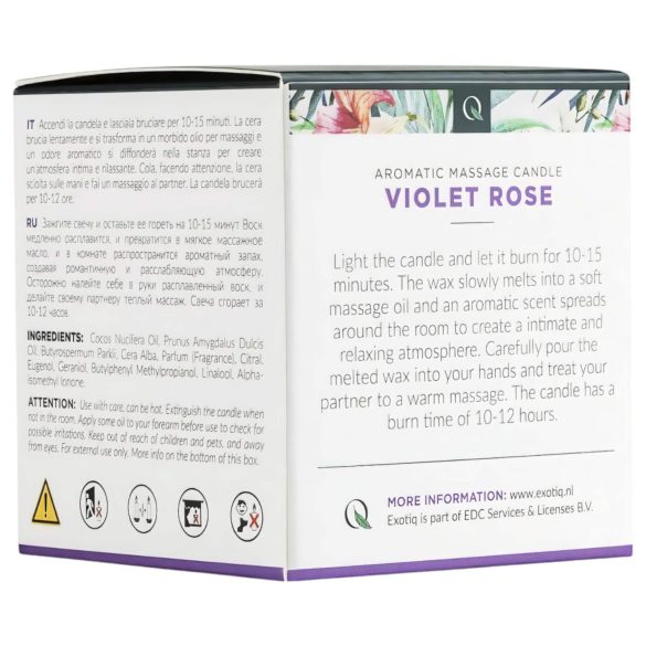 Exotiq Violet Rose - vela para masaje - aroma floral - 60g