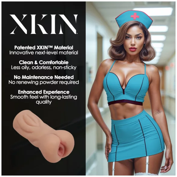 XKIN Naughty Nurse Trixie - masturbador con vagina realista (color natural)