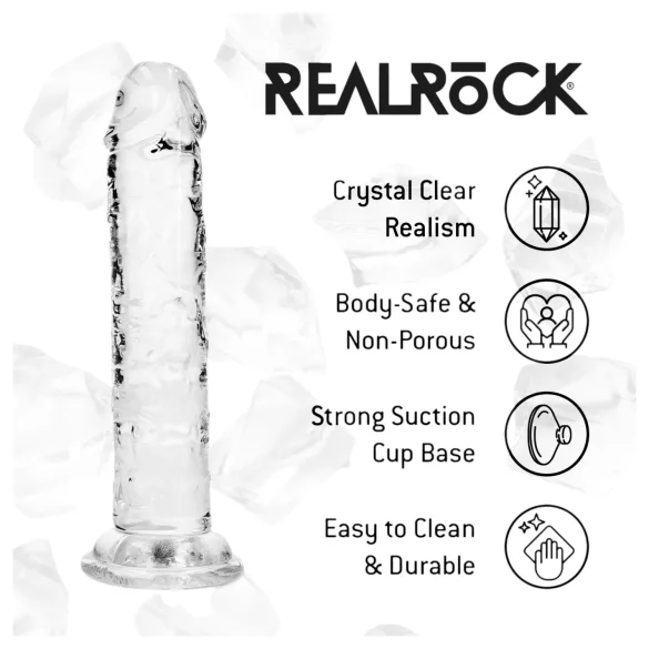 RealRock - consolador realista con ventosa (transparente) - 12,7 cm