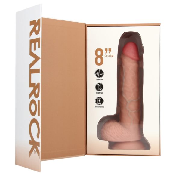 RealRock - consolador vibrador con ventosa - realista - color piel 20,5cm