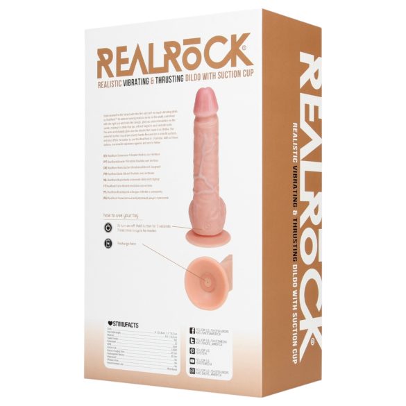 RealRock - consolador vibrador con ventosa - realista - color piel 20,5cm