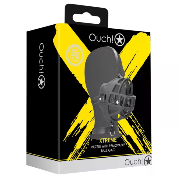 Ouch! - mordaza con boquilla integrada - cuero sintético negro