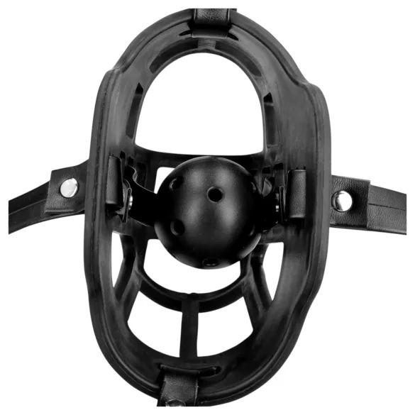 Ouch! - mordaza con boquilla integrada - cuero sintético negro