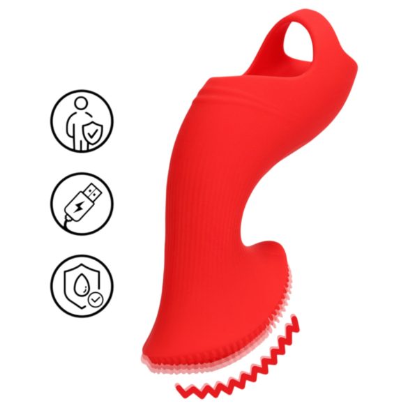 Loveline - vibrador de dedo estimulador - silicona - rojo