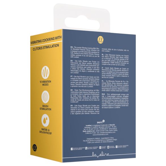 Loveline - anillo vibrador para pene con estimulador de clítoris - gris