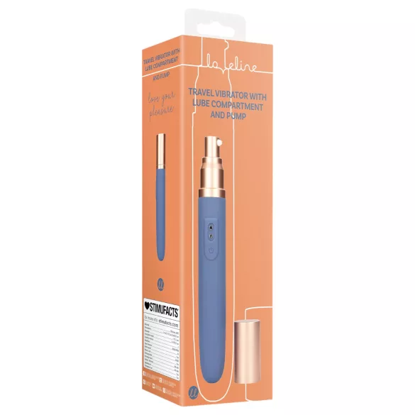 Loveline Travel - vibrador recargable con depósito lubricante - silicona azul