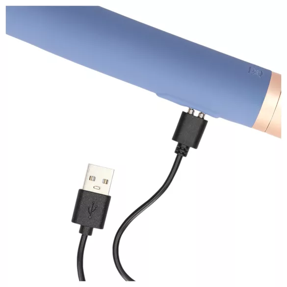 Loveline Travel - vibrador recargable con depósito lubricante - silicona azul