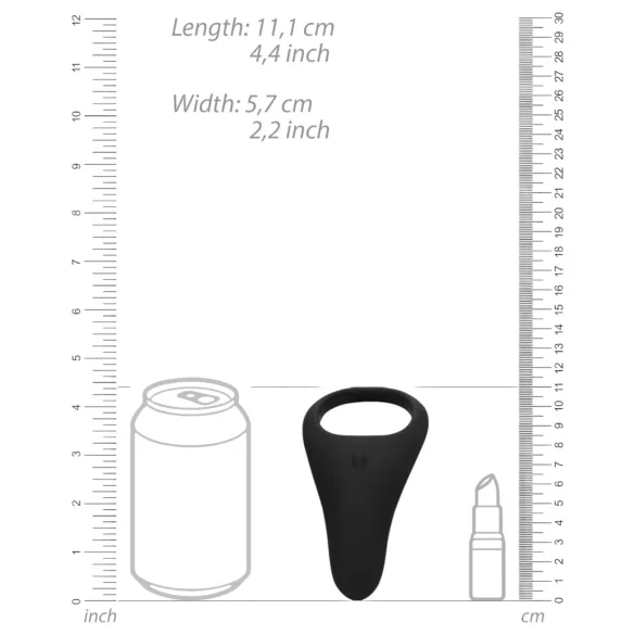 Loveline - anillo vibrador para pene y testículos recargable - silicona negra