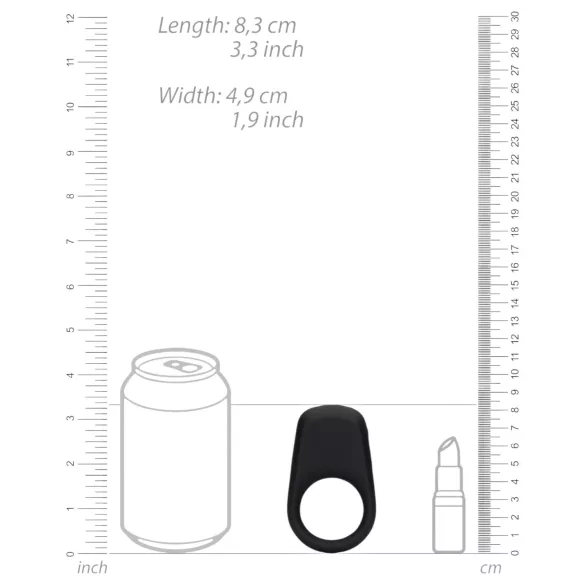 Loveline - anillo vibrador recargable para pene - silicona negra