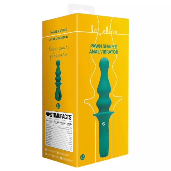 Loveline - Consolador anal vibrador recargable con cuentas - silicona verde