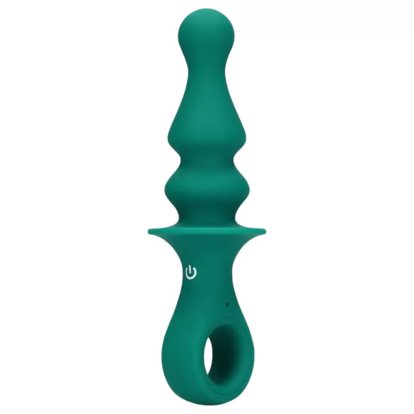 Loveline - Consolador anal vibrador recargable con cuentas - silicona verde