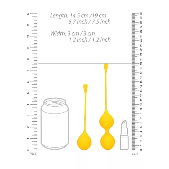 Loveline - bolas chinas de silicona - set de 2 piezas - amarillo