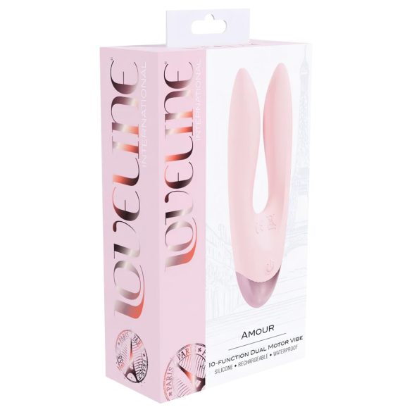 Loveline Amour - vibrador doble brazo - silicona rosa