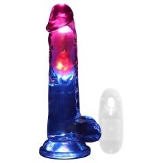 REALROCK - vibrador luminoso con testículos - 20cm